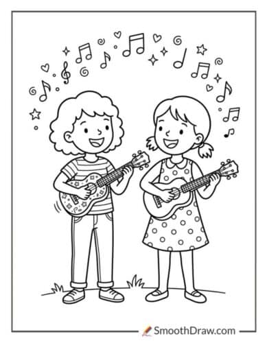 Friends Playing Ukulele