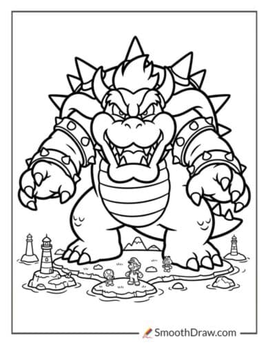 Fury Bowser Coloring Page