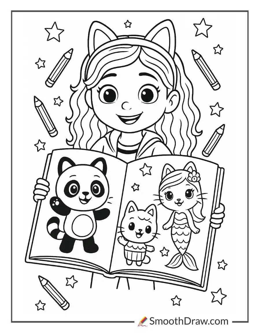Gabby Dollhouse Coloring Book