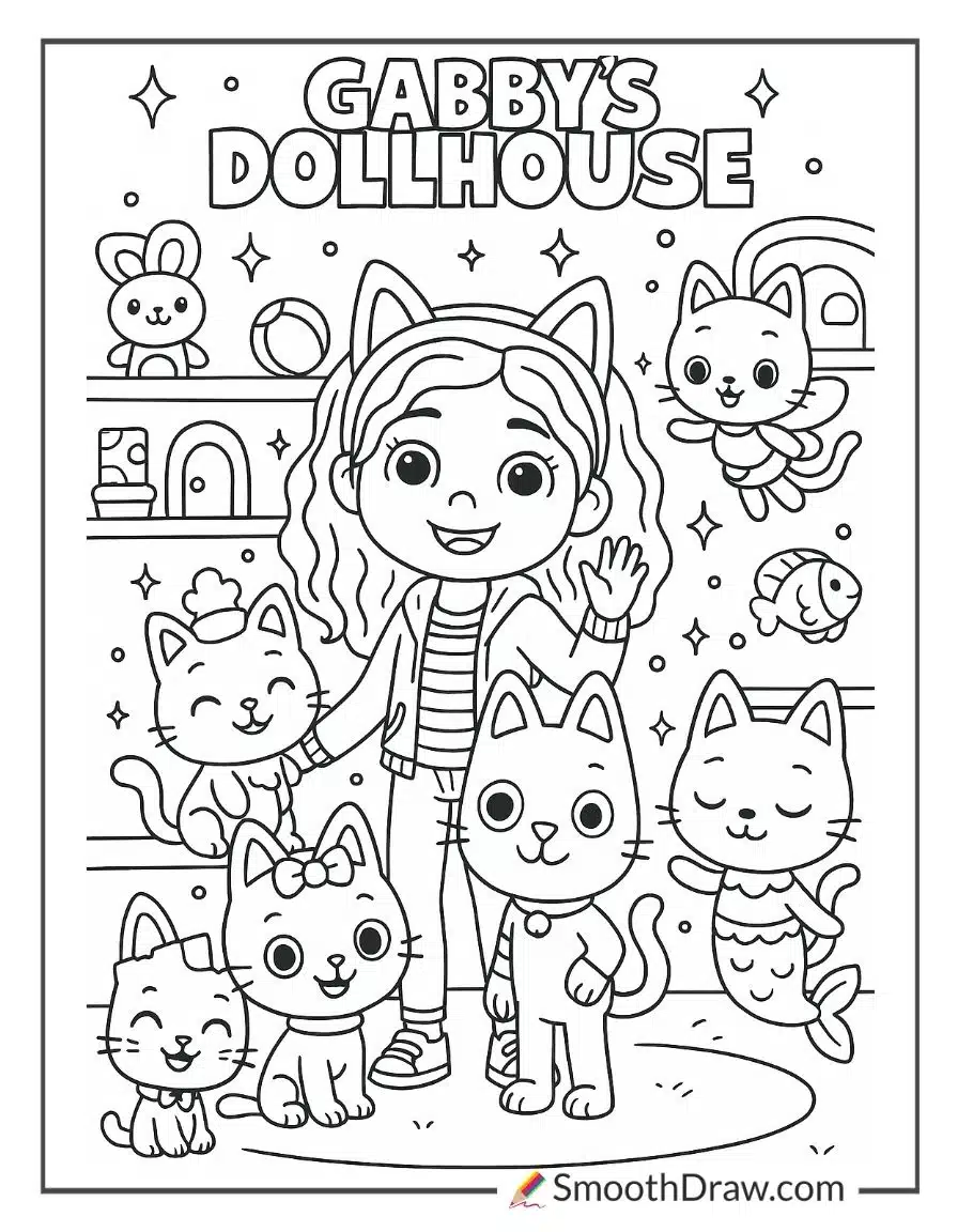 Gabby Dollhouse Coloring Pages