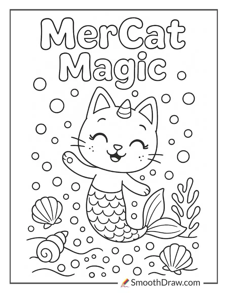 Gabby Dollhouse Mermaid Coloring Pages