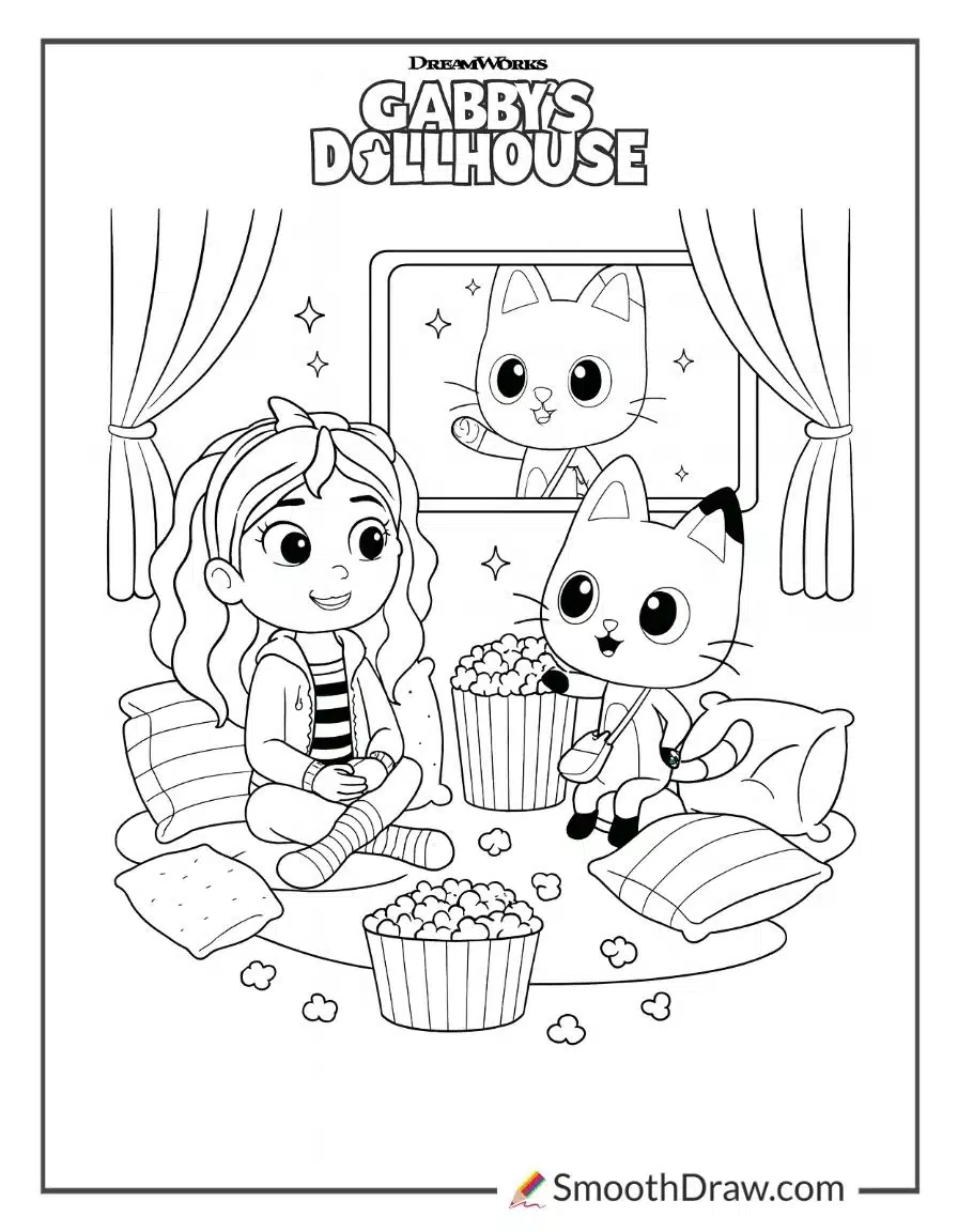 Gabby Dollhouse Movie Coloring Pages