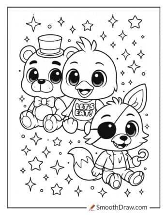 gacha life fnaf coloring pages