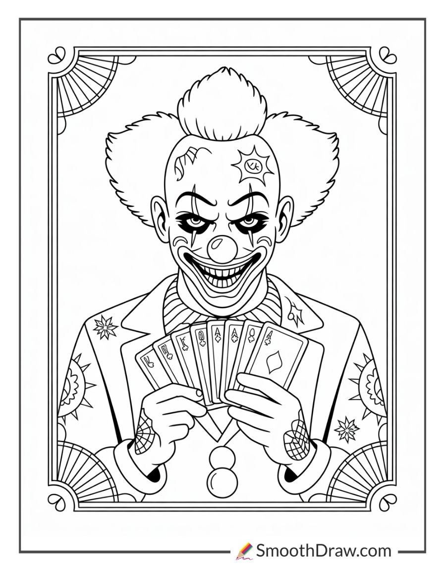 Gangster Scary Clown Coloring Pages