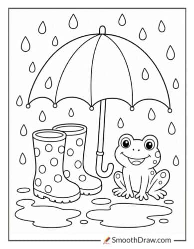 Gentle Rain On Umbrella