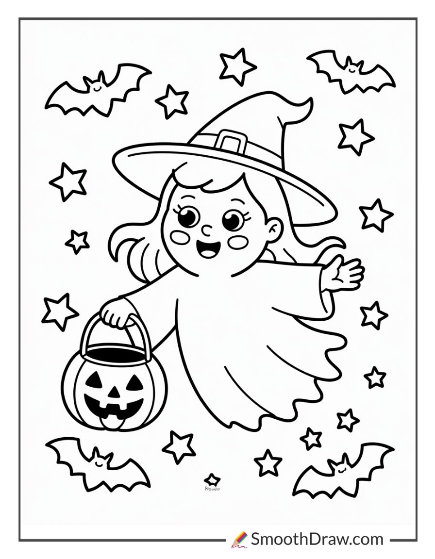 Ghost Witch Coloring Page