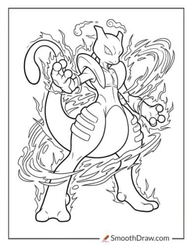 Gigantamax Mewtwo Coloring Page