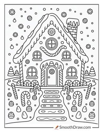 Gingerbread House With Candy Canes