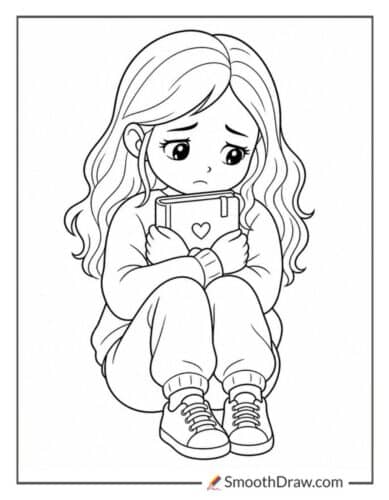 Girl Holding A Journal