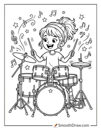Girl Playing Drums