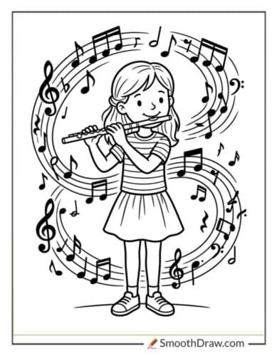 Girl Playing Flute