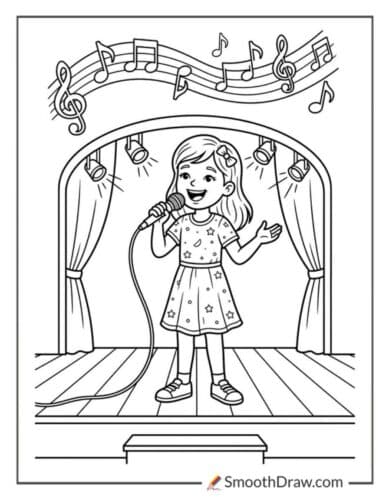 Girl Singing On Stage