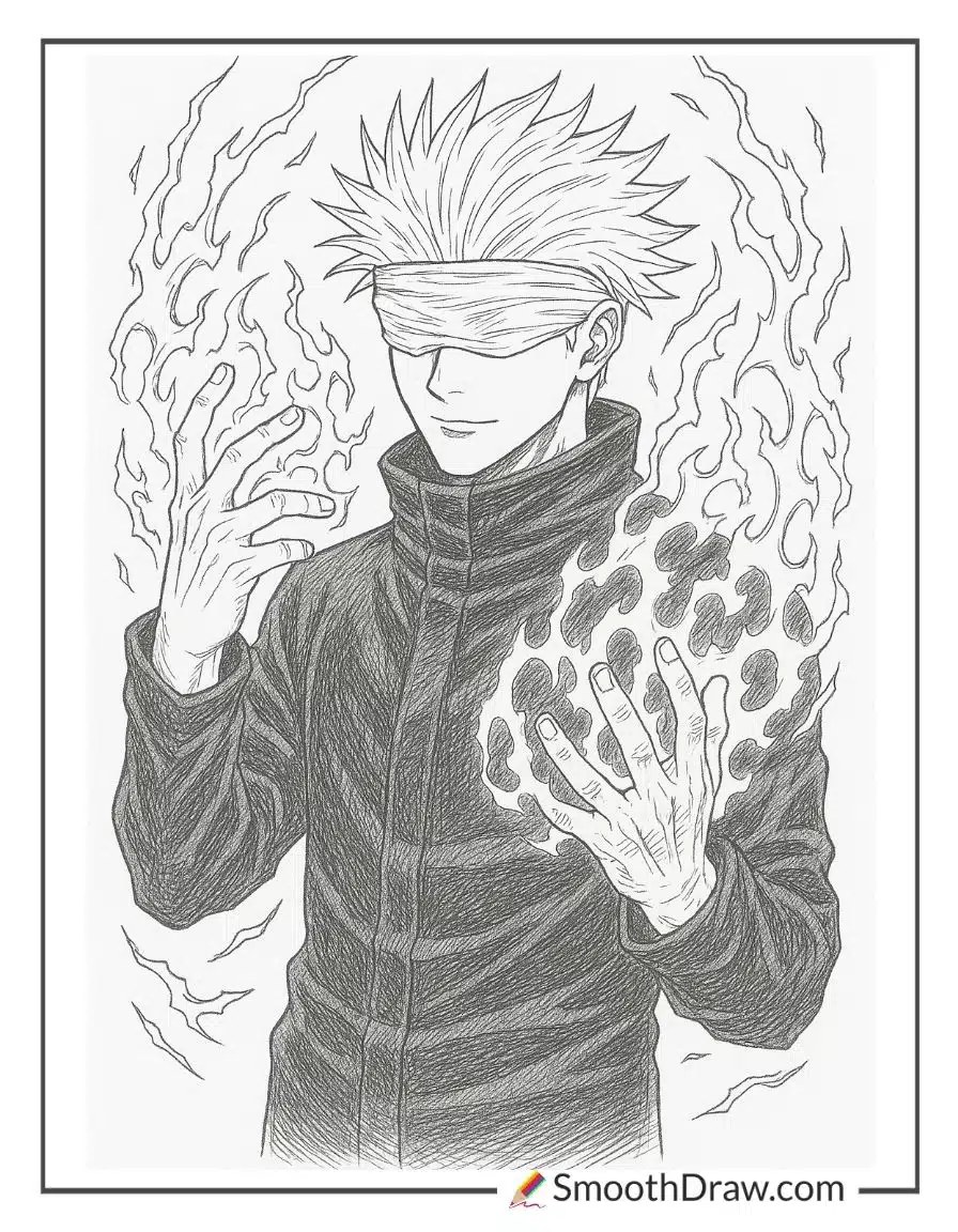 gojo anime coloring pages