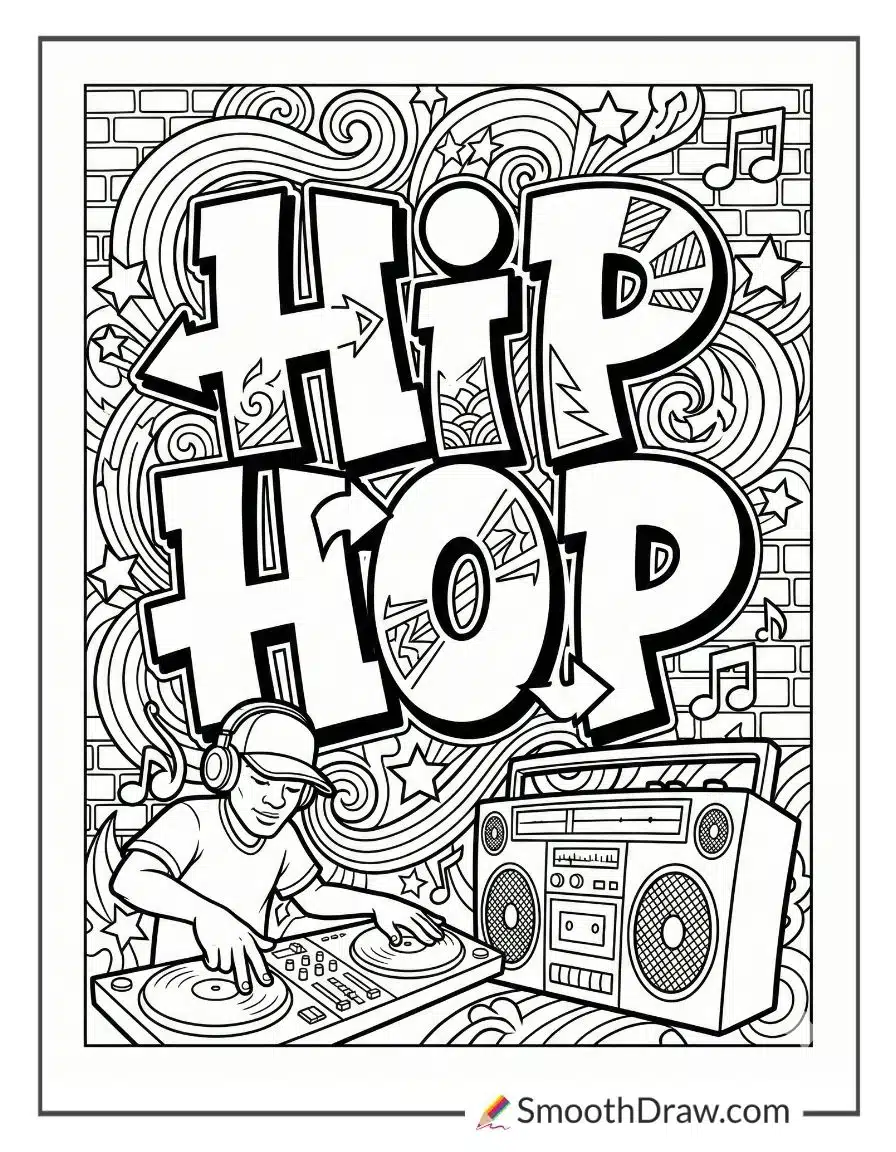 Graffiti Hip Hop Coloring Pages