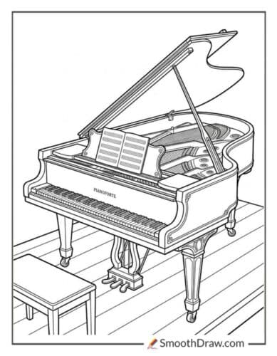 Grand Piano With Open Lid