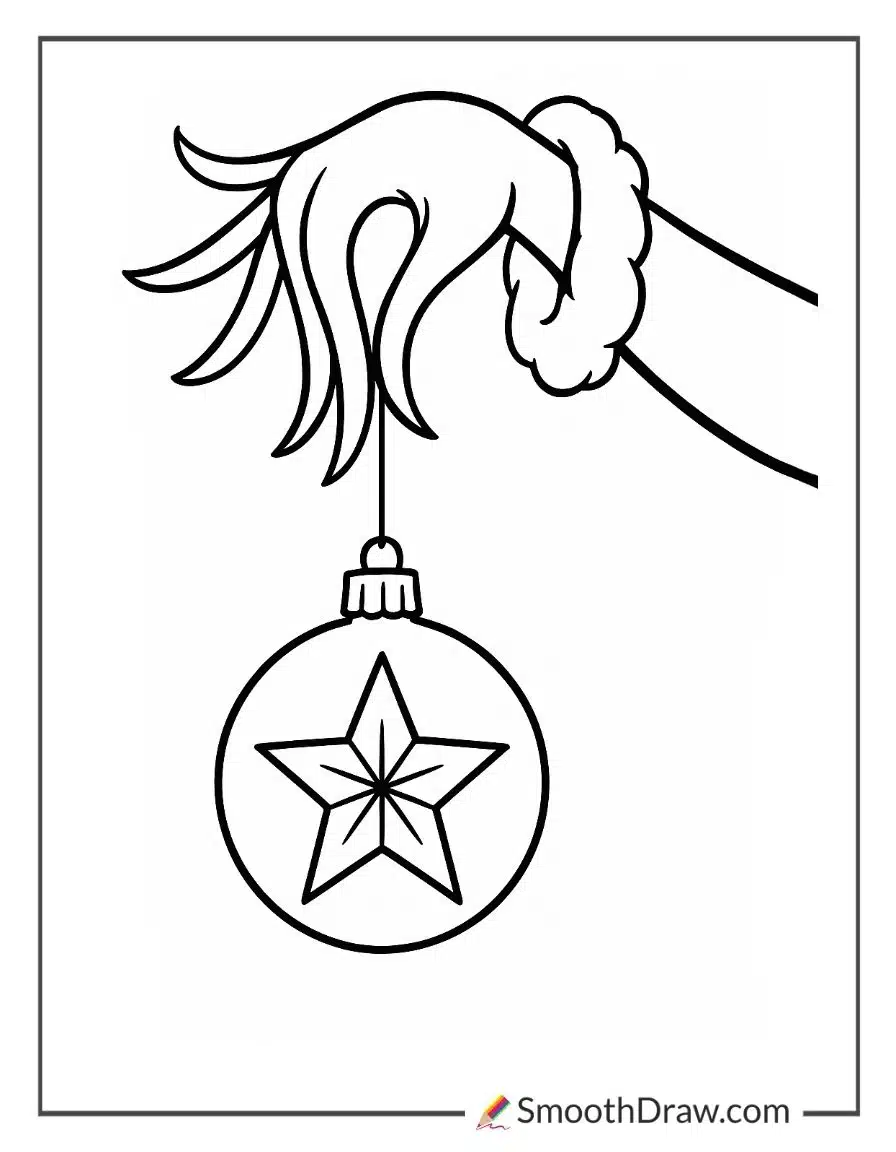 Grinch Hand Coloring Page