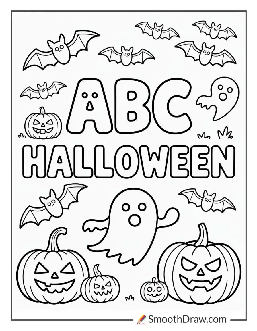 Halloween Abc Coloring Pages