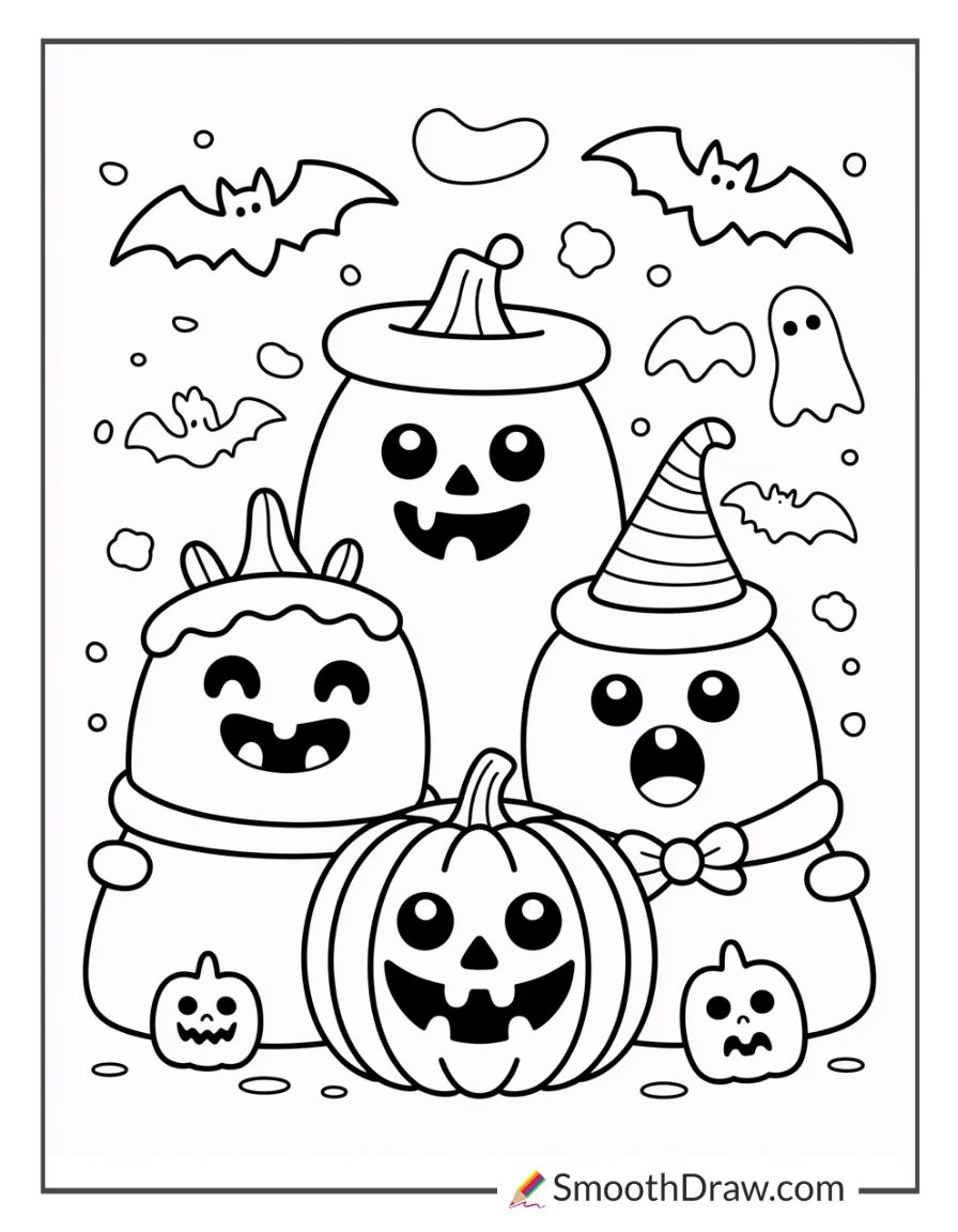 Halloween Squishmallow Coloring Pages 1