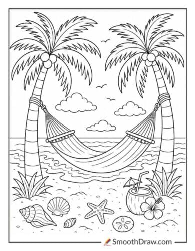 Hammock Between Palm Trees