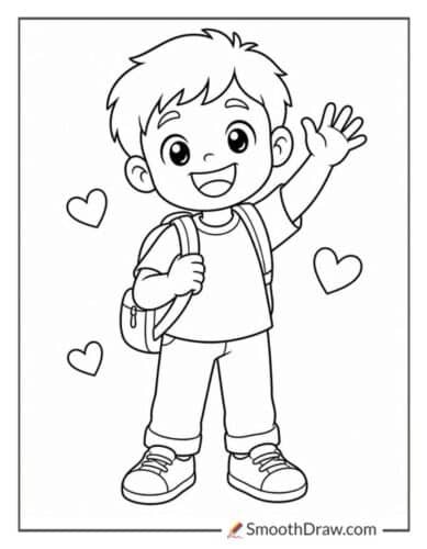 Happy Child Waving Hello