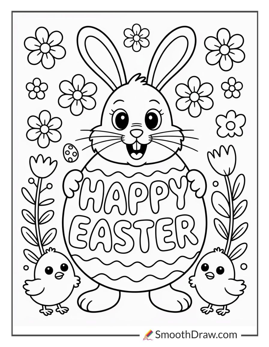 Happy Easter Egg Coloring Pages