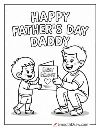 happy fathers day daddy coloring pages