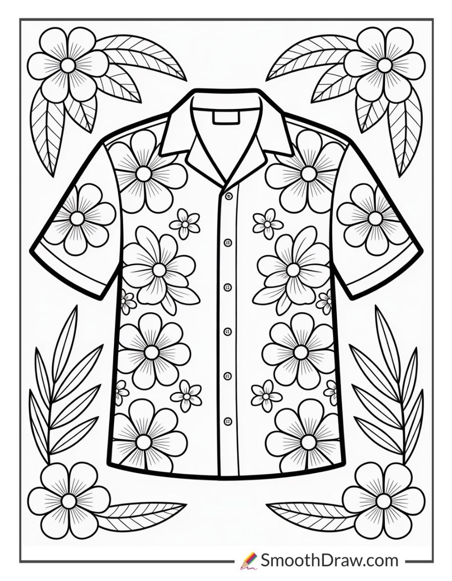 hawaiian shirt coloring page