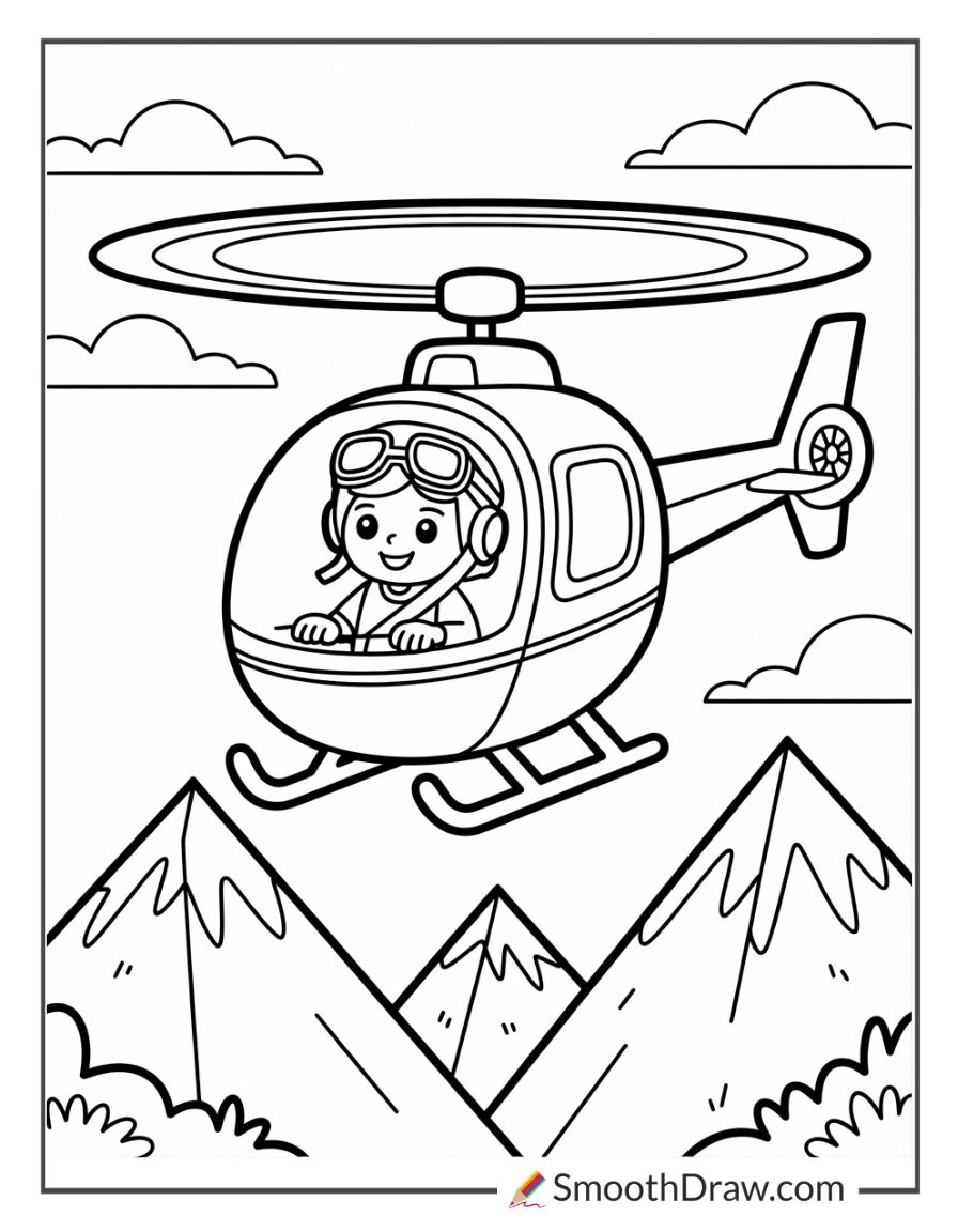Helicopter Pilot Coloring Pages 1
