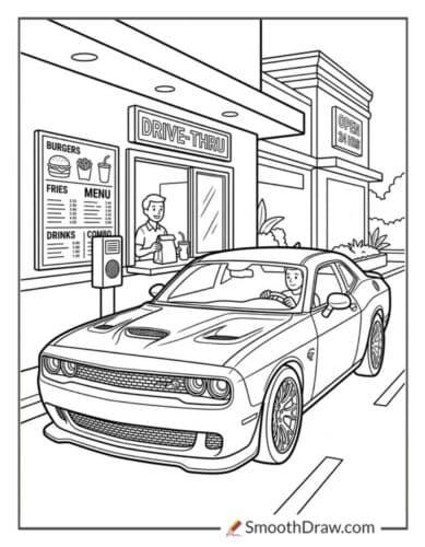 Hellcat At A Fast Food Drive Thru