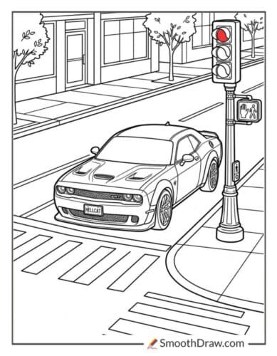 Hellcat At A Stop Light