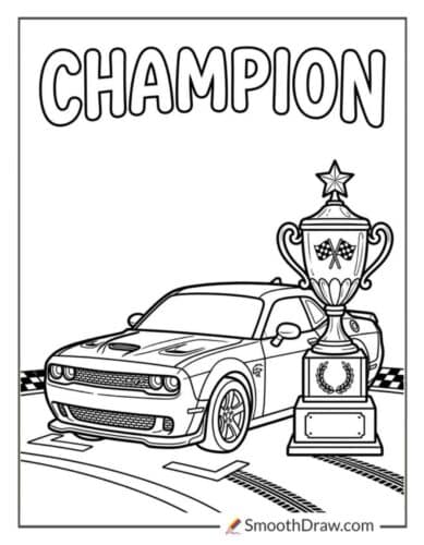 Hellcat Car With A Trophy