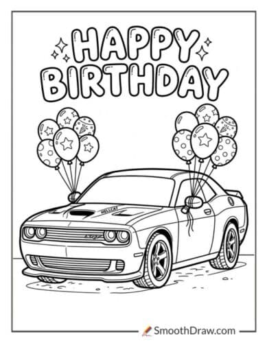 Hellcat Car With Balloons