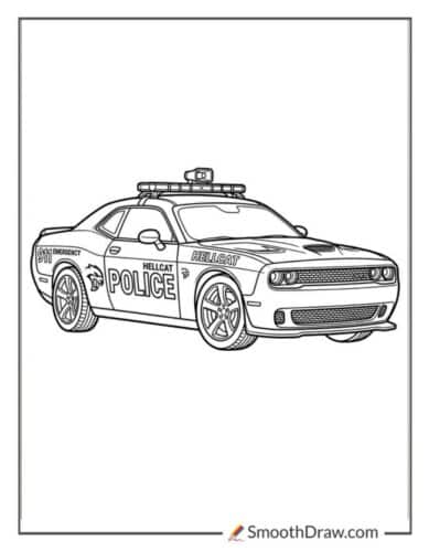 Hellcat Car With Police Lights