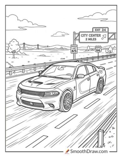 Hellcat Cruising On The Highway