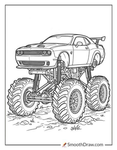 Hellcat With A Monster Truck Lift Kit