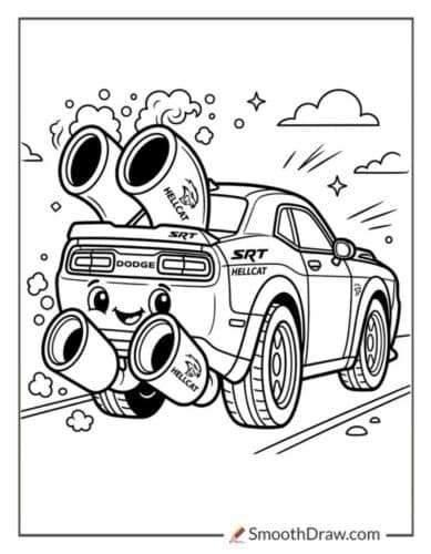 Hellcat With Big Exhaust Pipes