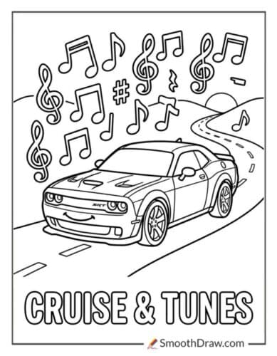 Hellcat With Musical Notes Around It