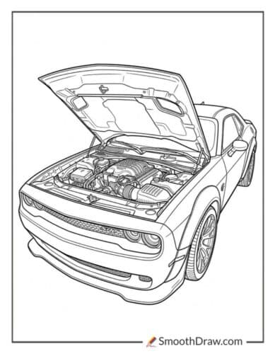 Hellcat With Open Hood