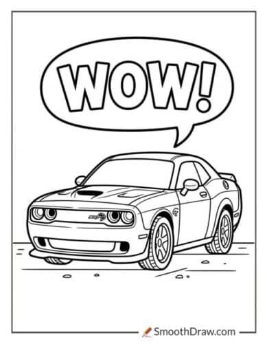 Hellcat With Speech Bubble Saying Wow