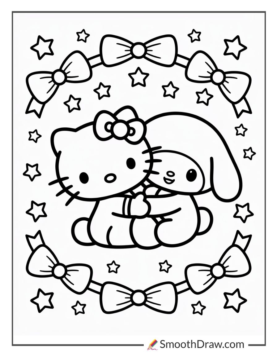 Hello Kitty And My Melody Coloring Pages