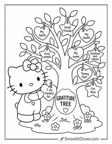 Hello Kitty Decorating Gratitude Tree