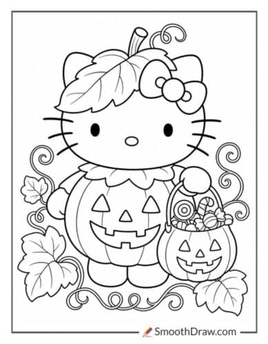 Hello Kitty Dressed As Pumpkin