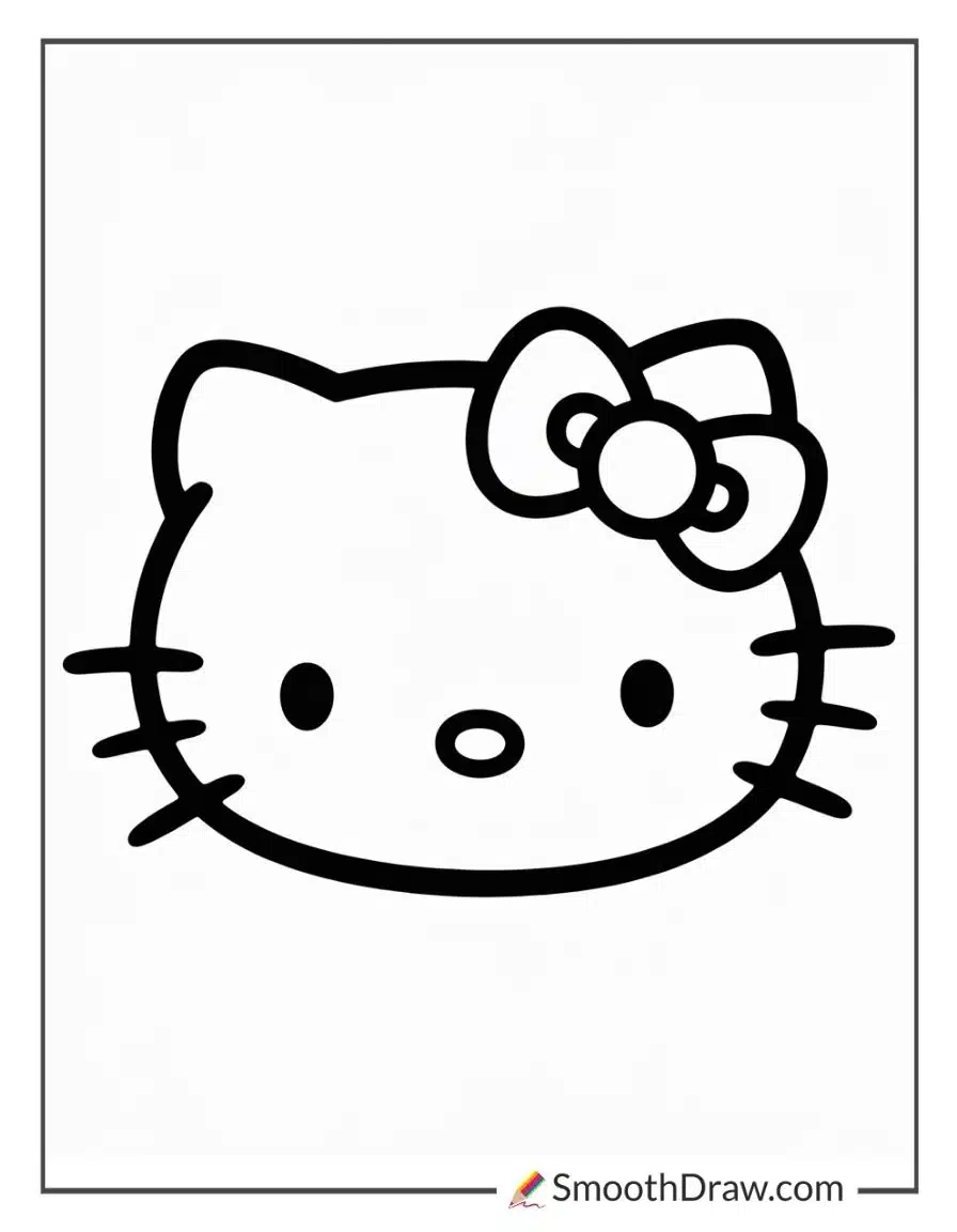 Hello Kitty Face Coloring Page