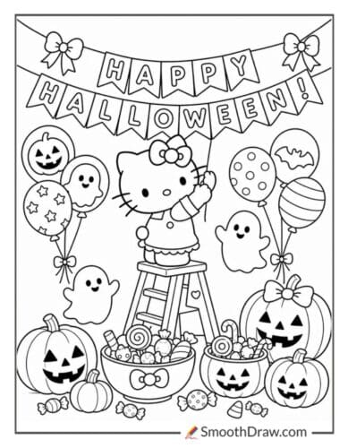Hello Kitty Halloween Banner Party