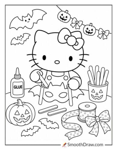 Hello Kitty Halloween Mask Craft