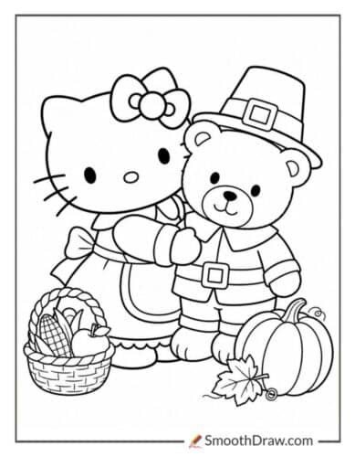 Hello Kitty Hugging Teddy Pilgrim