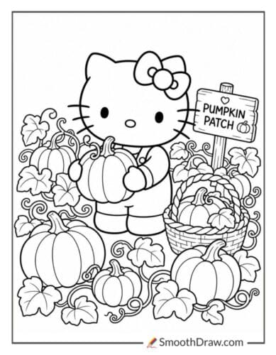Hello Kitty In Pumpkin Patch