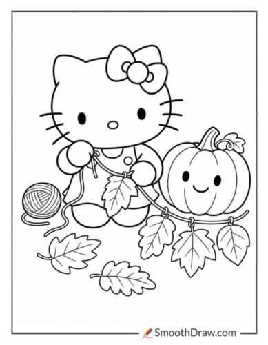 Hello Kitty Making Leaf Garl