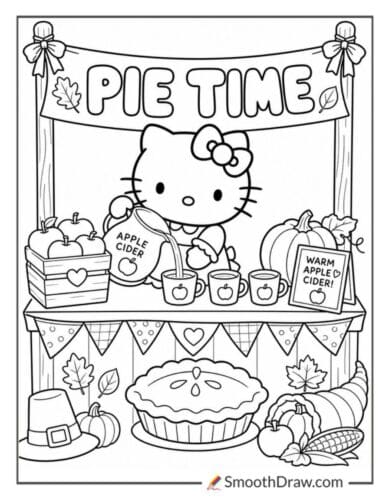 Hello Kitty Pouring Apple Cider