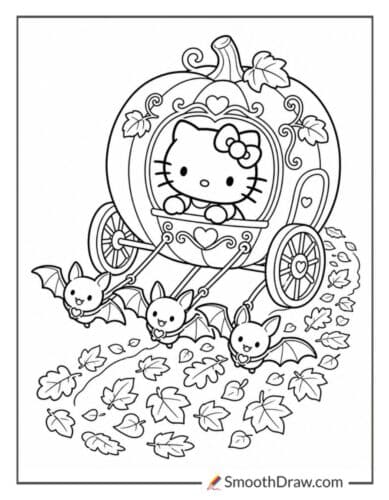 Hello Kitty Riding Pumpkin Carriage